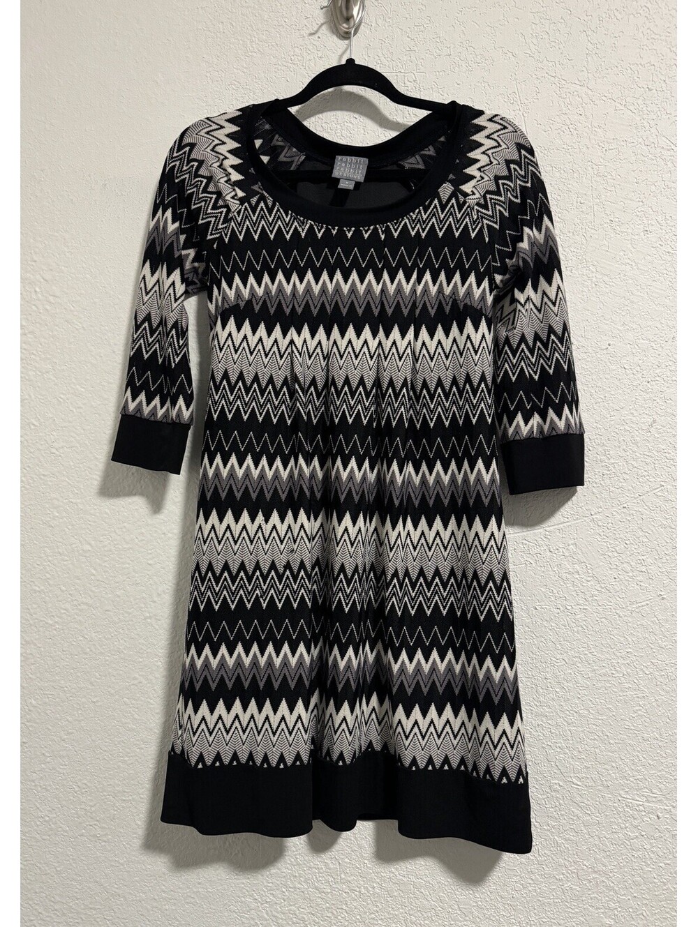 Rabbit Rabbit Rabbit Stretch Knit. Mini Dress Black and White Size M